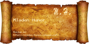 Mladen Hunor névjegykártya